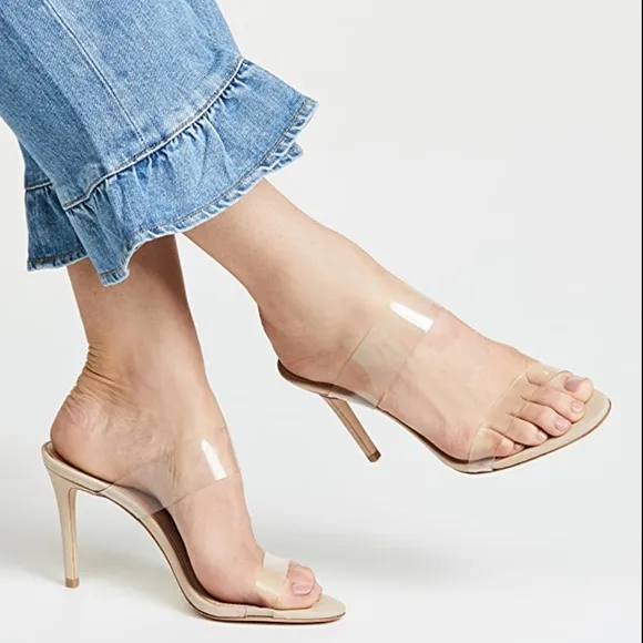 SCHUTZ Arielle clear strap Natural Sandal Size 6.5 new women’s retail $160