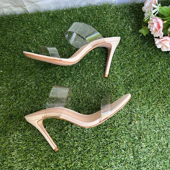 SCHUTZ Arielle clear strap Natural Sandal Size 6.5 new women’s retail $160