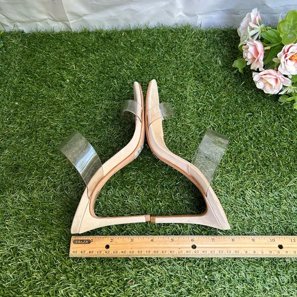 SCHUTZ Arielle clear strap Natural Sandal Size 6.5 new women’s retail $160