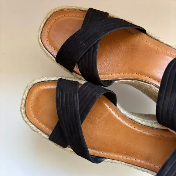SCHUTZ Blisse Suede Wedge Sandals Espadrilles Sz 11B