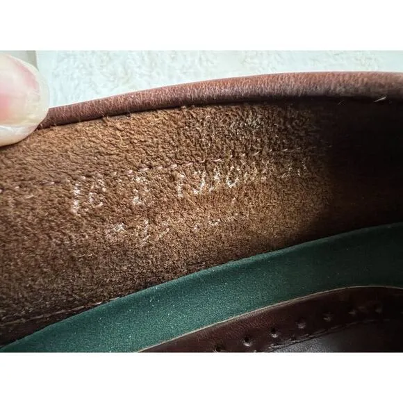 Sebago Men’s Moc Toe Rubber Sole Brown Leather Penny Loafers Size 10