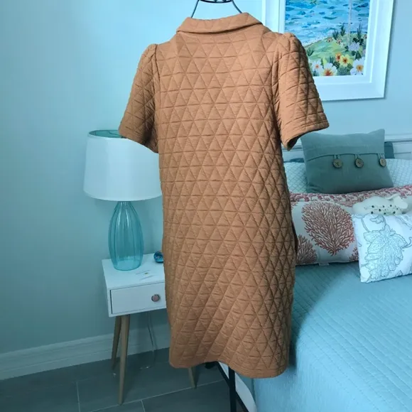 See and Be Seen Quilted Puff Sleeve Dress Sz S