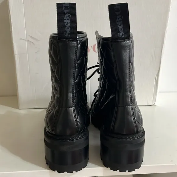 See by Chloe Jodie Diamond-Quilted Leather Lace-Up Boots Size 6.5 msrp $550.00