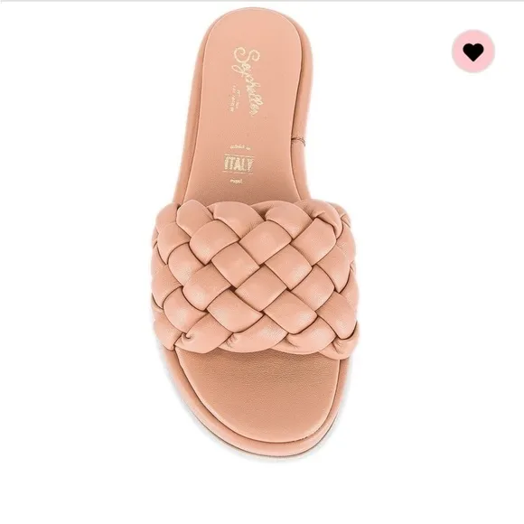 Seychelles Bellissima Woven Leather Sandals Slides in Nude V-Leather Size 8.5