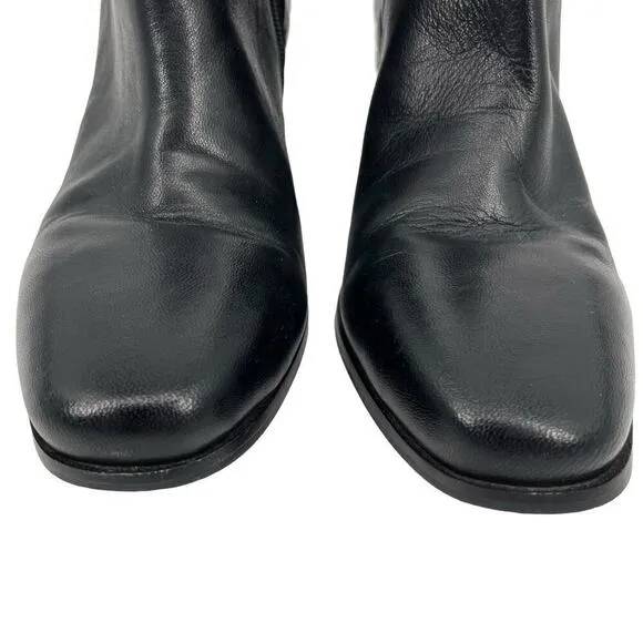 Seychelles Heeled Boots Paramount Quilted Leather Black Bootie Size 10