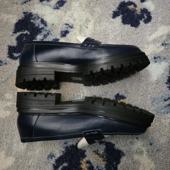 Sezane Albane Loafers in Multi Navy size 40
