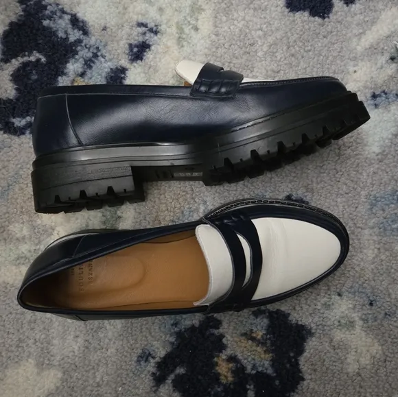 Sezane Albane Loafers in Multi Navy size 40