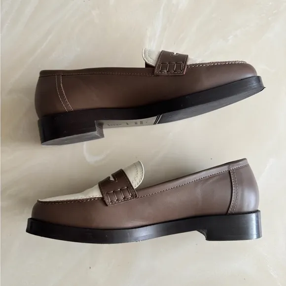 Sezane Andrea loafers two tone bovine leather