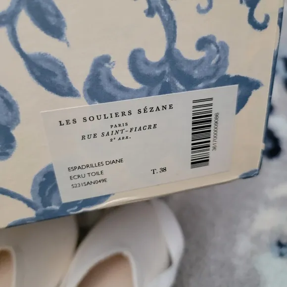 Sezane Diane Espadrilles in Ecru size 38 NEW