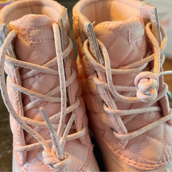 Sherry Pink Quilted Kids Boots
