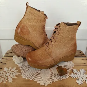 Sigourney Dansko Pro Honey Hobo Boot Lace-up Side-zip Ankle Booties Boho 37 39