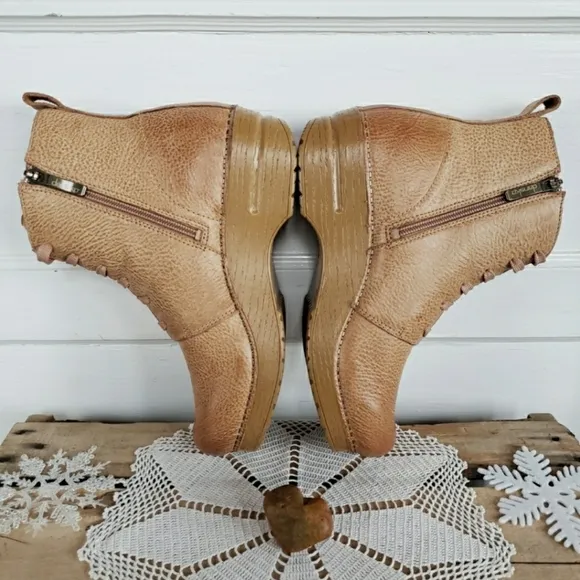Sigourney Dansko Pro Honey Hobo Boot Lace-up Side-zip Ankle Booties Boho 37 39