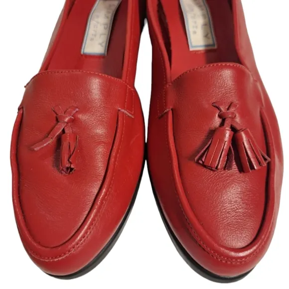 Simply Comfort Women's Loafers/Flats Red Leather 8‎