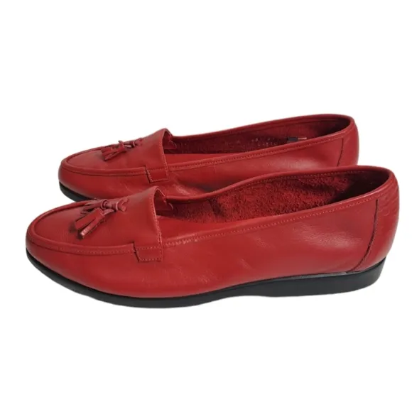 Simply Comfort Women's Loafers/Flats Red Leather 8‎