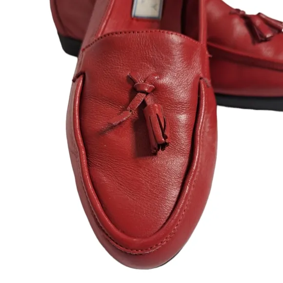 Simply Comfort Women's Loafers/Flats Red Leather 8‎