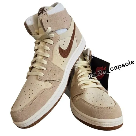 Size 10 Nike Air Jordan 1 High Zoom CMFT 2 Sail Legend‎ Coffee DV1307-120 Men's