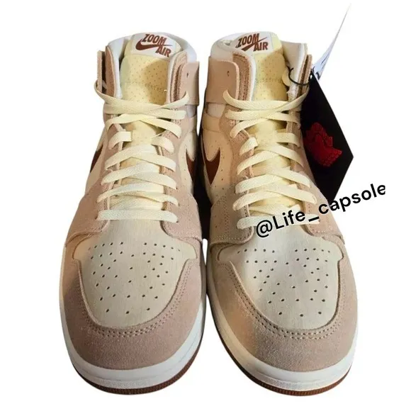Size 10 Nike Air Jordan 1 High Zoom CMFT 2 Sail Legend‎ Coffee DV1307-120 Men's
