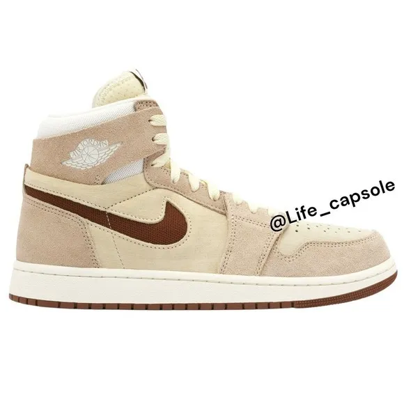 Size 10 Nike Air Jordan 1 High Zoom CMFT 2 Sail Legend‎ Coffee DV1307-120 Men's