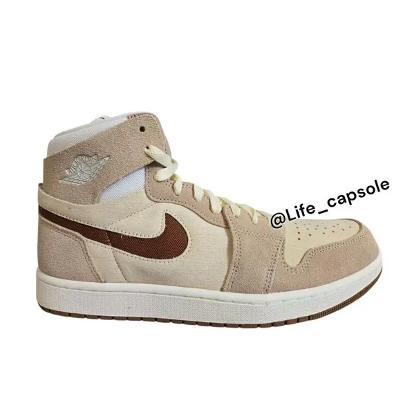 Size 10 Nike Air Jordan 1 High Zoom CMFT 2 Sail Legend‎ Coffee DV1307-120 Men's