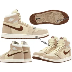 Size 10 Nike Air Jordan 1 High Zoom CMFT 2 Sail Legend‎ Coffee DV1307-120 Men's