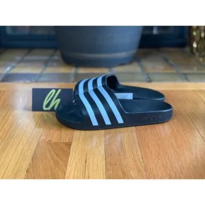 Size 5 Adidas Adilette Aqua Slides &quot;Black White&quot;