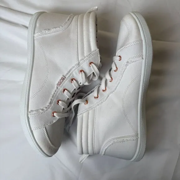 SKECHERS BOBS Women US10 Pristine Blissh High Top Memory Foam Sneaker NWOB White
