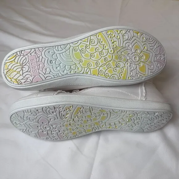 SKECHERS BOBS Women US10 Pristine Blissh High Top Memory Foam Sneaker NWOB White