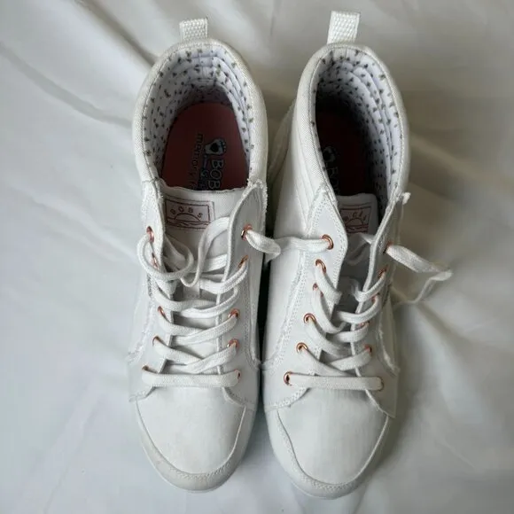 SKECHERS BOBS Women US10 Pristine Blissh High Top Memory Foam Sneaker NWOB White