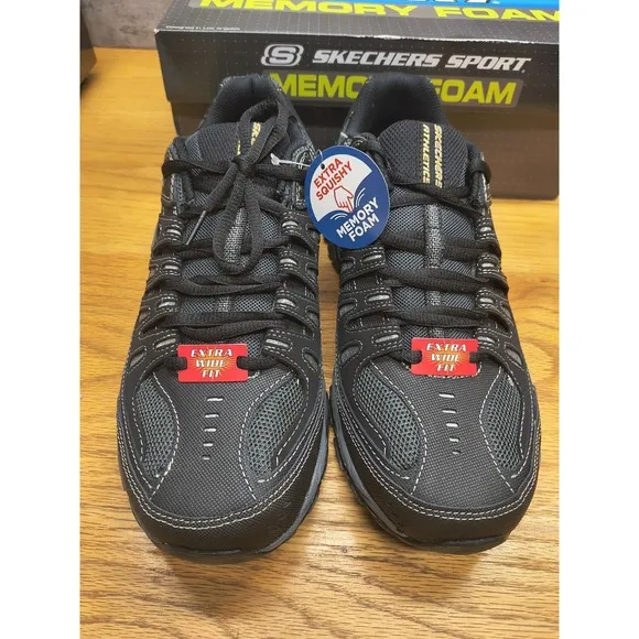 Skechers mens Afterburn M. Fit fashion sneakers, Black, 11 X-Wide US
