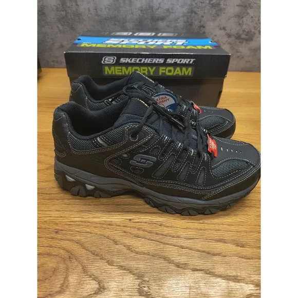 Skechers mens Afterburn M. Fit fashion sneakers, Black, 11 X-Wide US