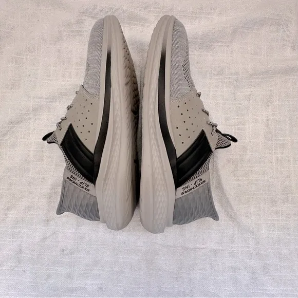 Skechers Slip On Sneakers Air-Cooled Memory Foam Shoes Gray SZ 9.5