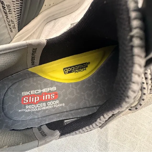Skechers Slip On Sneakers Air-Cooled Memory Foam Shoes Gray SZ 9.5