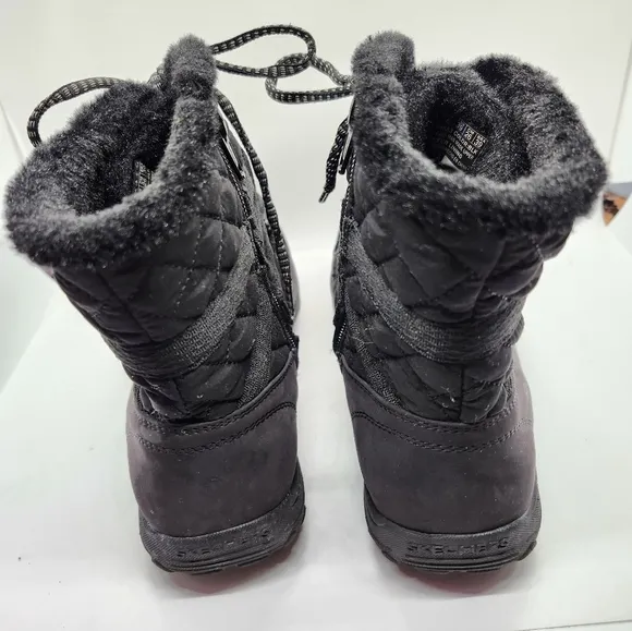 Sketchers Reggae Fest Moro Rock Quilted Black Winter Boots Sz 9