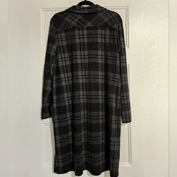 Soft Surroundings Fleece Plaid Dress sz medium