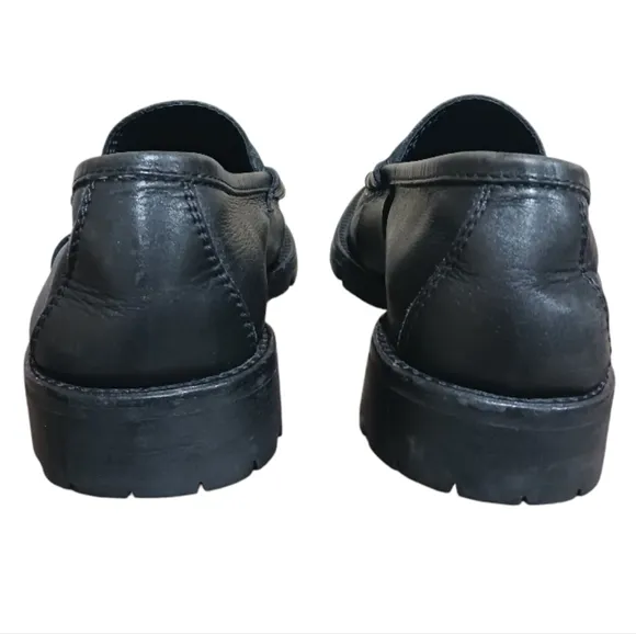 SOLD GUCCI Lug Sole Logo Embossed Loafers