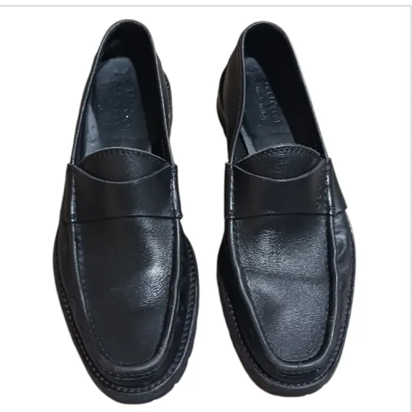 SOLD GUCCI Lug Sole Logo Embossed Loafers
