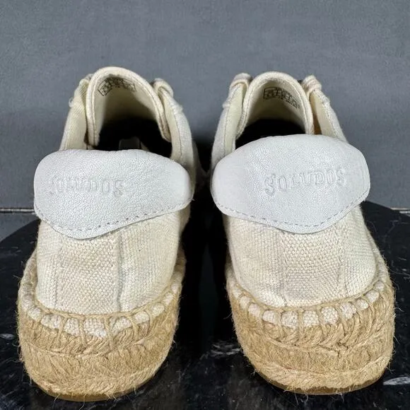 Soludos Floral Embroidered Espadrilles Sneakers Cream Women’s Size 9.5 US
