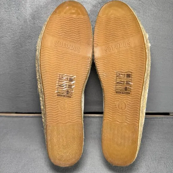 Soludos Floral Embroidered Espadrilles Sneakers Cream Women’s Size 9.5 US