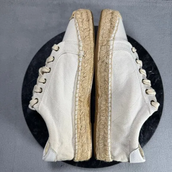 Soludos Floral Embroidered Espadrilles Sneakers Cream Women’s Size 9.5 US