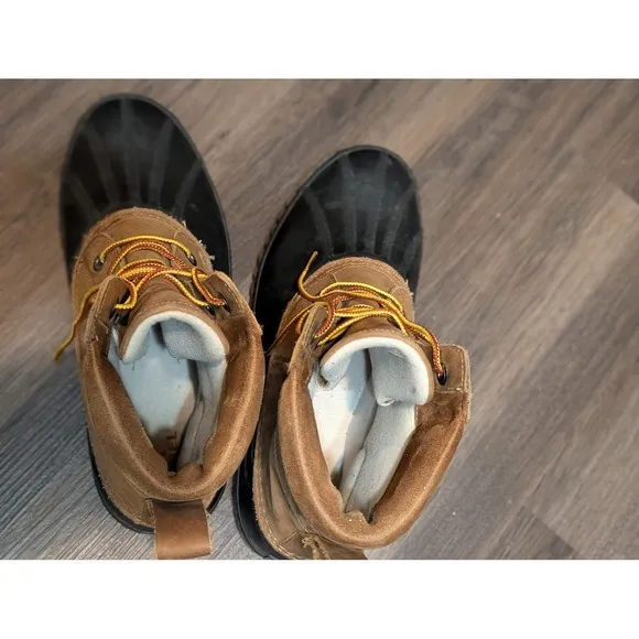 Sorel Boots Mens Size 13 Cheyanne NM1704-224 Waterproof Brown Leather Duck Rain