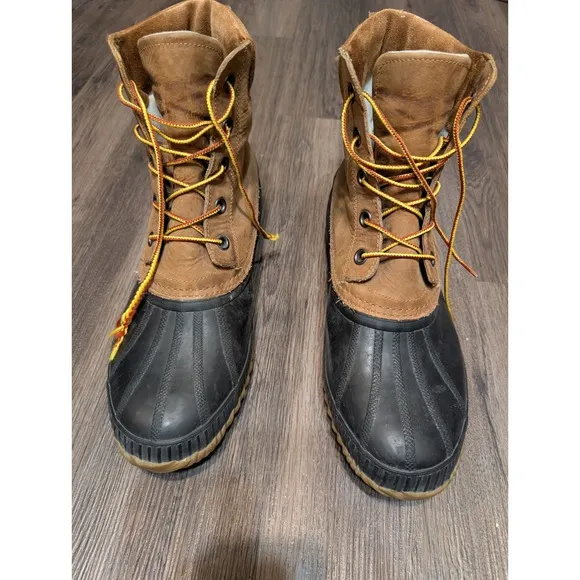 Sorel Boots Mens Size 13 Cheyanne NM1704-224 Waterproof Brown Leather Duck Rain
