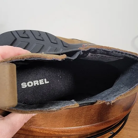 Sorel Emelie Chelsea Ankle Boots Waterproof Brown Leather Size 6