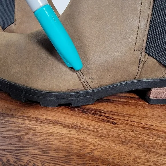 Sorel Emelie Chelsea Ankle Boots Waterproof Brown Leather Size 6