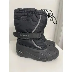 Sorel Flurry Weather Resistant Winter Snow Boots Black Sz 5