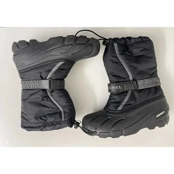 Sorel Flurry Weather Resistant Winter Snow Boots Black Sz 5