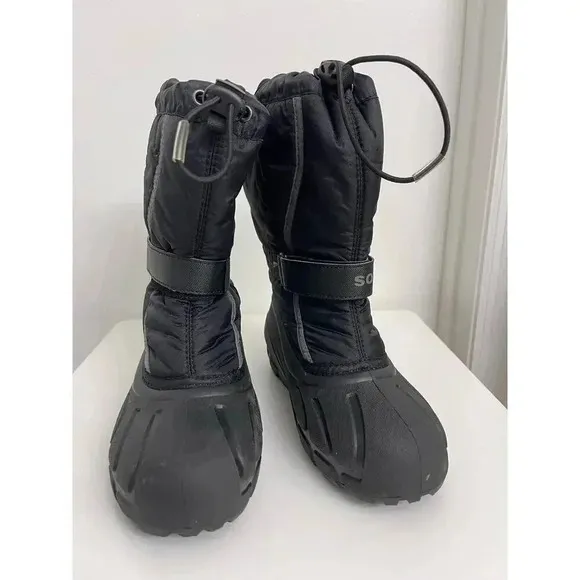 Sorel Flurry Weather Resistant Winter Snow Boots Black Sz 5