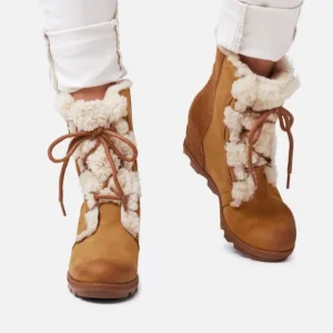 Sorel Joan Of Arctic Wedge II Shearling Boots Waterproof Leather Lace-up 9.5