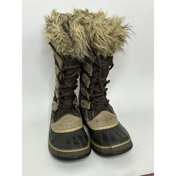 Sorel Joan of Arctic Womens Boots Size 7 Waterproof Leather NL1540-256 Brown