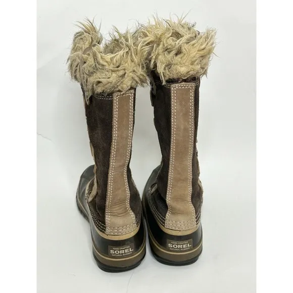 Sorel Joan of Arctic Womens Boots Size 7 Waterproof Leather NL1540-256 Brown
