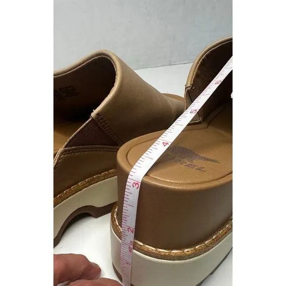 Sorel Joanie IV Slides Sandals Women Size 6.5 Honest Beige (Tan) Platform